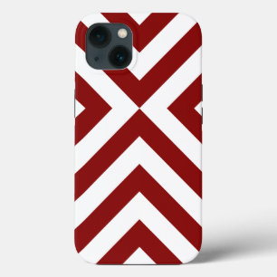 Striking Red and White Chevrons iPhone 13 Case
