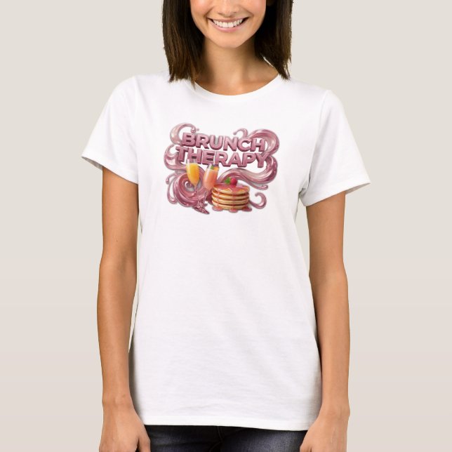 Striking Red BRUNCH THERAPY Quote Shirt (Front)