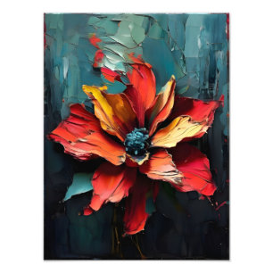 Striking Red Flower in Abstract Photo Print