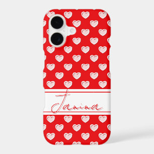 Striking Red iPhone Cover With Your Custom Name