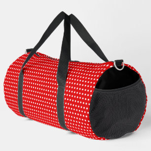 Striking Red With Stylish White Dots Duffle Bag