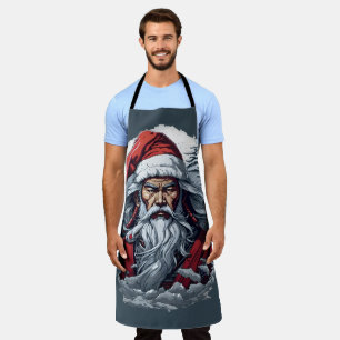 Striking Samurai Santa Claus Apron