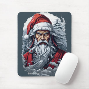 Striking Samurai Santa Claus Mouse Pad