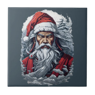 Striking Samurai Santa Claus Tile