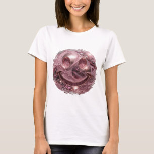 Striking Silver HAPPY FACE Bold Design T-Shirt