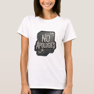 Striking Silver NO APOLLOGIES Slogan Tee
