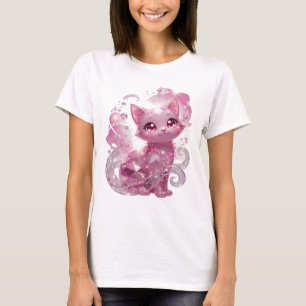 Striking Silver PINK DIAMOND CAT Statement Tee