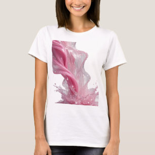 Striking Silver PINK LIQUID FLOW Shirt Design