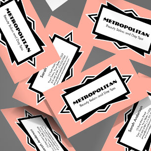 Striking Simple Art Deco Custom Color Business Card