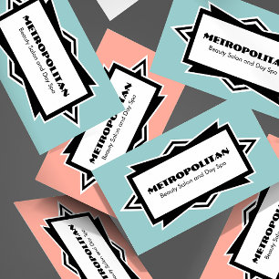 Striking Simple Art Deco Custom Colour Business Card