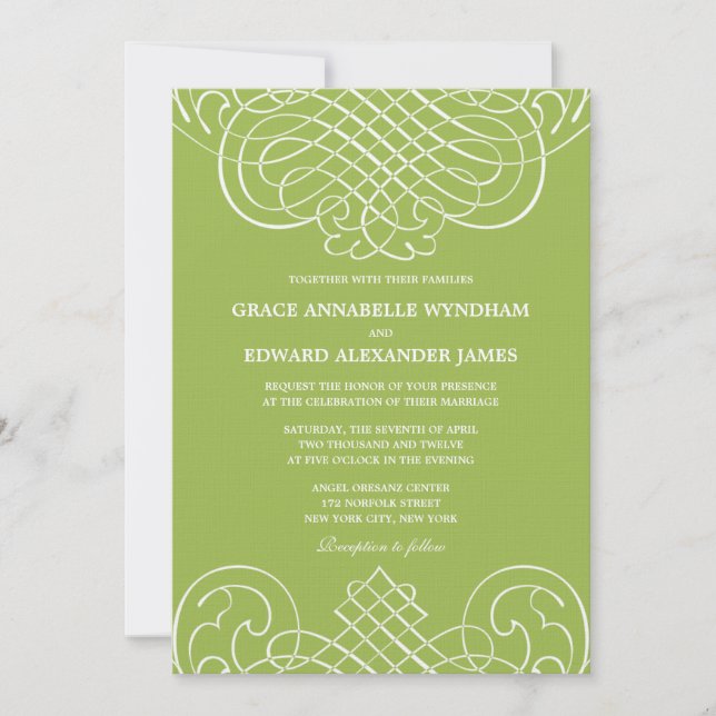 Striking Swirls Wedding Invitation (Front)