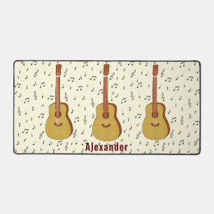 Striking Three Guitar Music Design Desk Mat