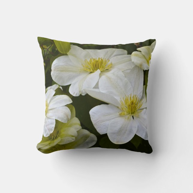 Striking White Flower Pillow (Front)