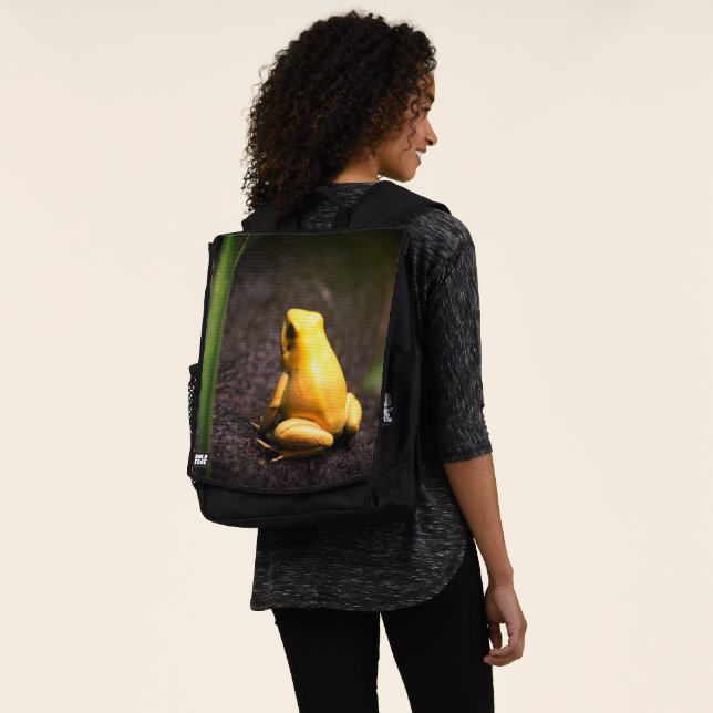 Striking Yellow Frog Portrait Backpack (Worn)