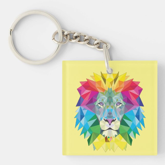 Strikingly Bright Lion Key Ring (Front)