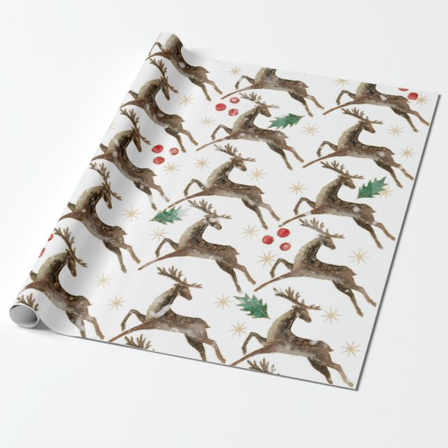 String Art Christmas Wrapping Paper (Unrolled)