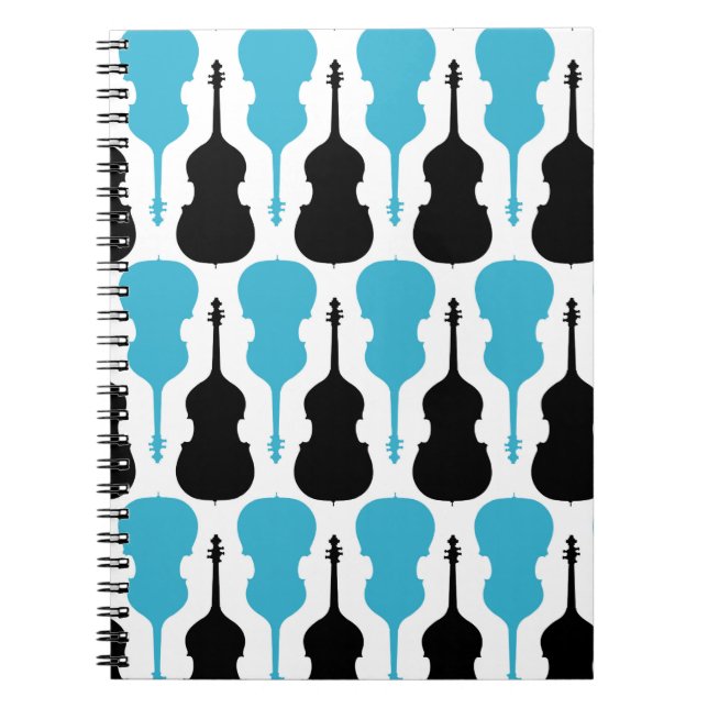 String Bass Pattern Spiral Notebook (Front)