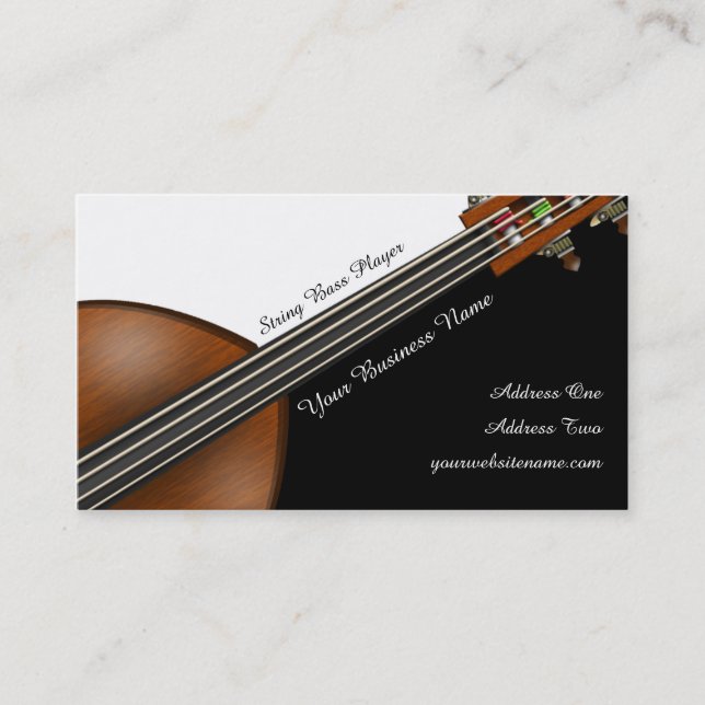 String Bass Player Business Card (Front)