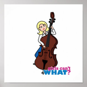 String Bass Player Girl - Light/Blonde Poster