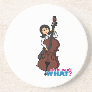 String Bass Player Girl - Medium Coaster