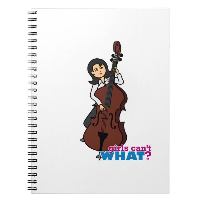 String Bass Player Girl - Medium Spiral Notebook (Front)