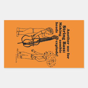 String Bass Zombie Explode Rectangular Sticker