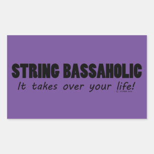 String Bassaholic Life Rectangular Sticker