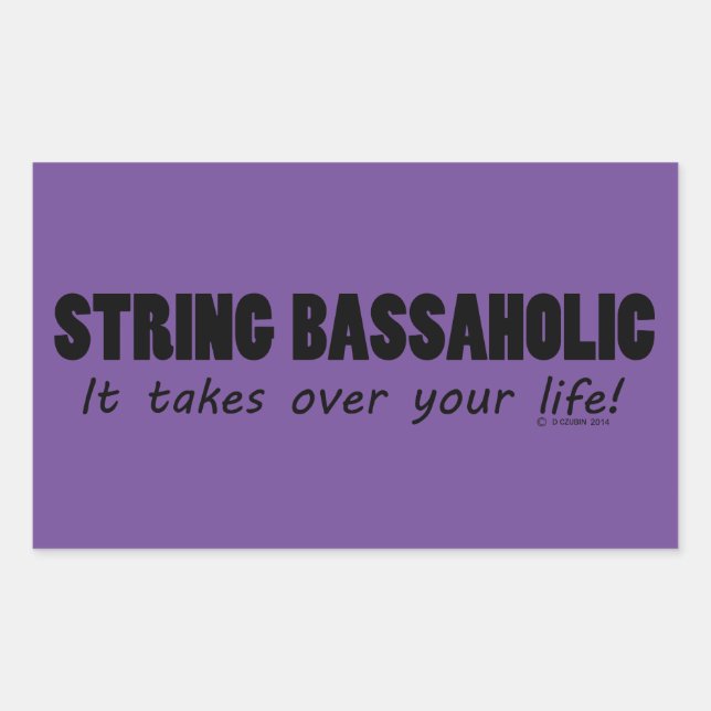 String Bassaholic Life Rectangular Sticker (Front)