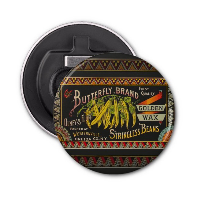 String Bean Label Vegetable Country Bottle Opener (Front)