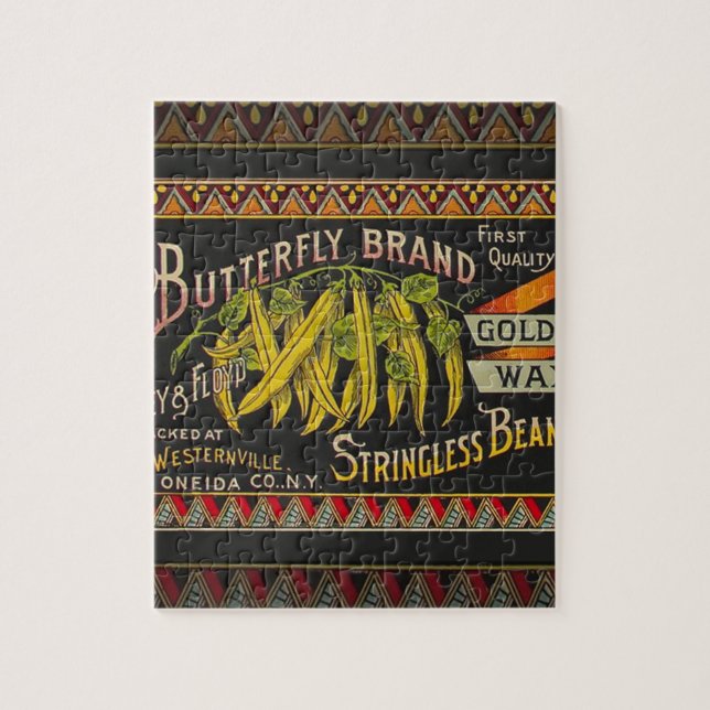 String Bean Label Vegetable Country Jigsaw Puzzle (Vertical)