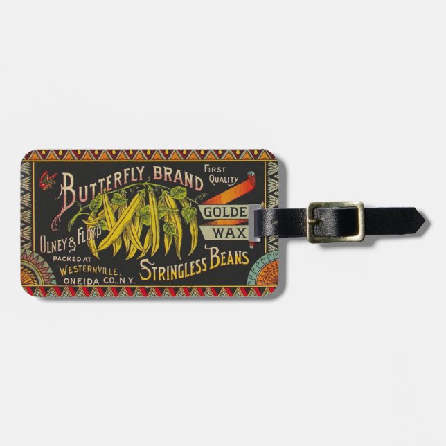 String Bean Label Vegetable Country Luggage Tag (Front Horizontal)