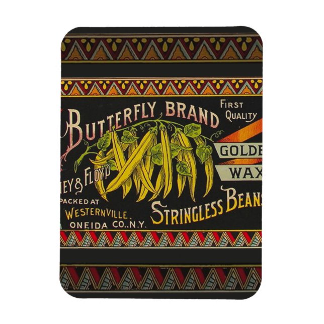 String Bean Label Vegetable Country Magnet (Vertical)