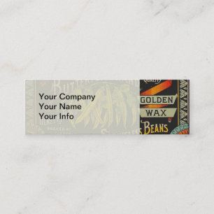 String Bean Label Vegetable Country Mini Business Card