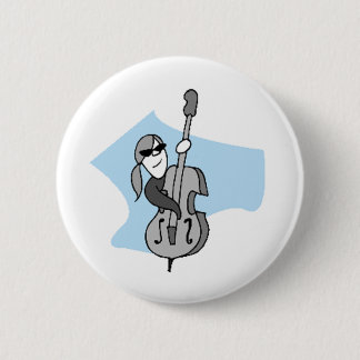 String Instruments-Double Bass 6 Cm Round Badge