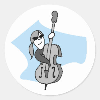 String Instruments-Double Bass Classic Round Sticker