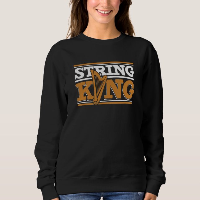 String King Pedal Harp Harpist Konghou Harp Player Sweatshirt (Front)