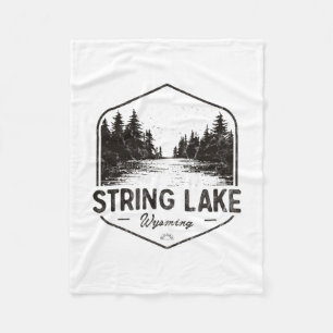 String Lake Wyoming Outdoors Vintage 4 Fleece Blanket