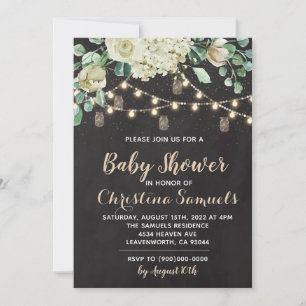String Light Baby Shower Invitation