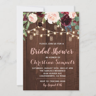 String Light Bridal Shower Invitation