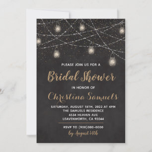 String Light Bridal Shower Invitation