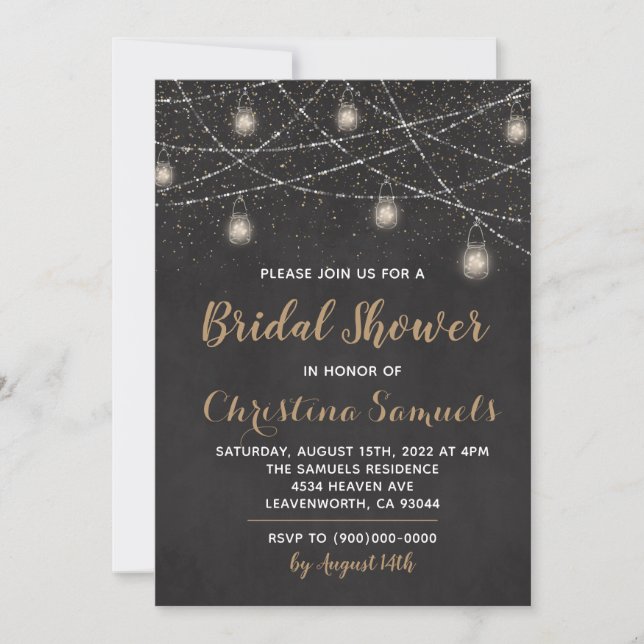 String Light Bridal Shower Invitation (Front)