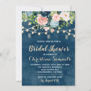 String Light Bridal Shower Invitation