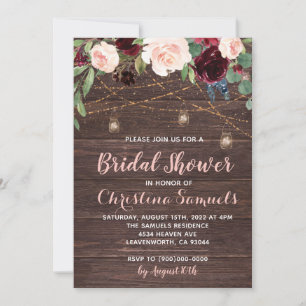 String Light Bridal Shower Invitation