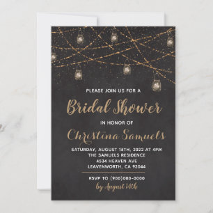 String Light Bridal Shower Invitation