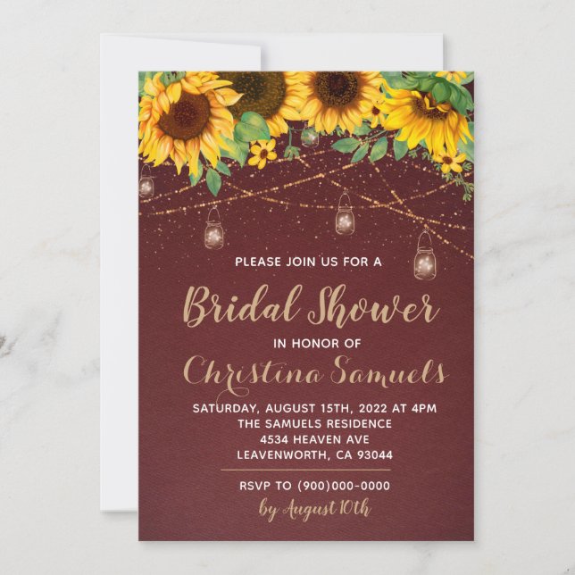 String Light Bridal Shower Invitation (Front)