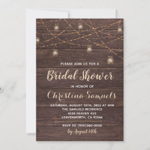 String Light Bridal Shower Invitation