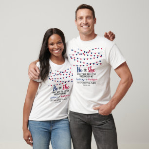 String Lights 4th Of July Gender Reveal Party T-Shirt