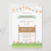 String Lights and Party Flags Baby Shower