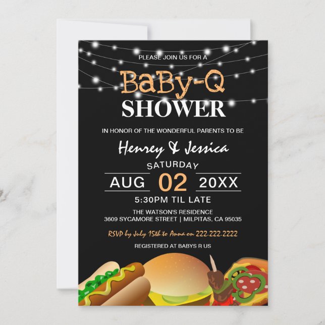 String Lights BaBy-Q | Baby Shower Invitation (Front)