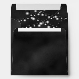 String Lights Black Chalkboard Square Envelopes